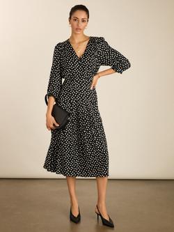 Baukjen Mary Polka Dot Midi Dress, Black/White, Black/White