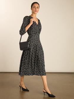 Baukjen Mary Polka Dot Midi Dress, Black/White - view 2, Black/White