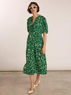 Baukjen Mariella Floral Midi Dress containing LENZING™ ECOVERO™ Viscose, Emerald, Emerald