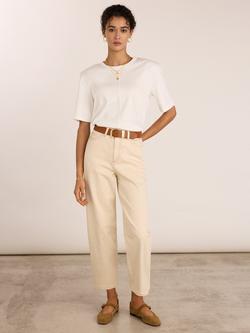 Baukjen Nixi Barrel Leg Cropped Jeans, Ecru, Ecru