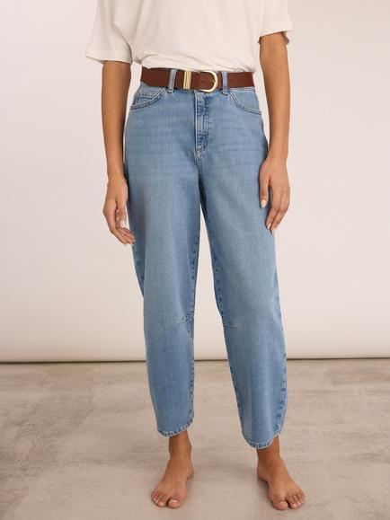 Baukjen Nixi Barrel Leg Jeans, Indigo - view 2, Indigo