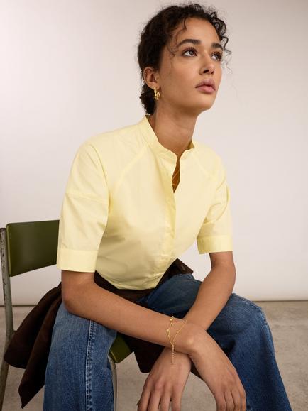 Baukjen Ana Stand Collar Shirt, Yellow - view 2, Yellow