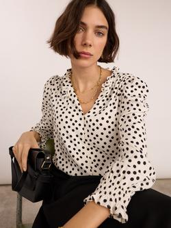 Baukjen Cela Polka Dot Top, Cream, Cream