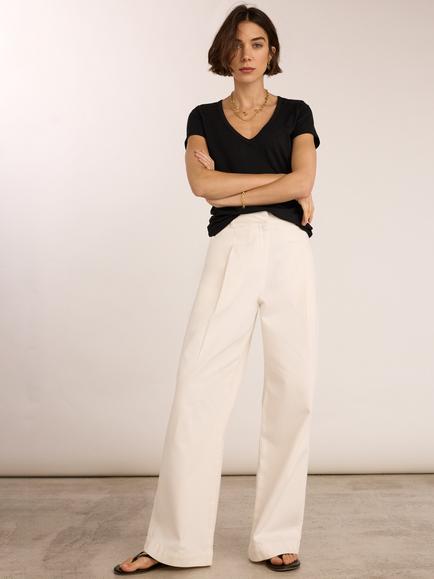 Baukjen Teresa Wide Leg Trousers, White, White