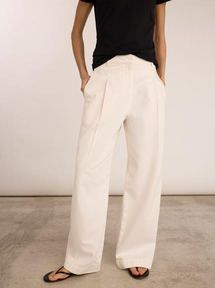 Baukjen Teresa Wide Leg Trousers, White - view 2, White