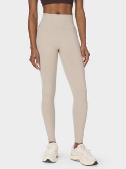 Sweaty Betty Streamlined Leggings, Dusk Beige Marl - view 2, Dusk Beige Marl