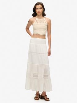 Superdry Ibiza Maxi Skirt, Off White, Off White
