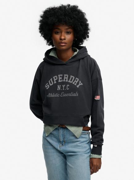 Superdry Athletic Essentials Relaxed Hoodie, Eclipse Navy, Eclipse Navy