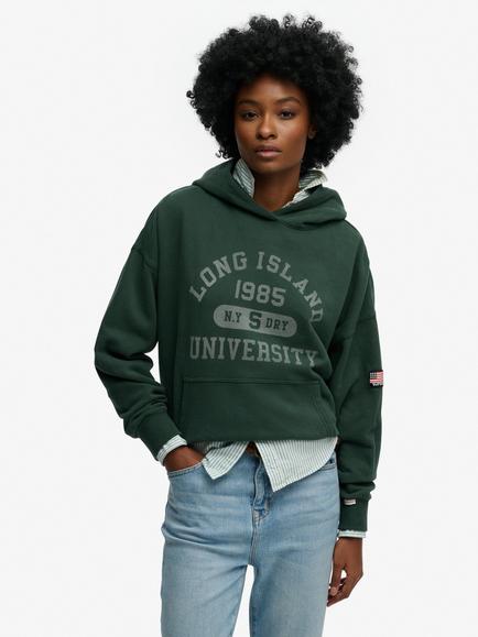 Superdry Athletic Essentials Relaxed Hoodie, Enamel Green, Enamel Green
