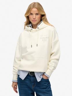 Superdry Luxe Casual Relaxed Hoodie, Cream, Cream