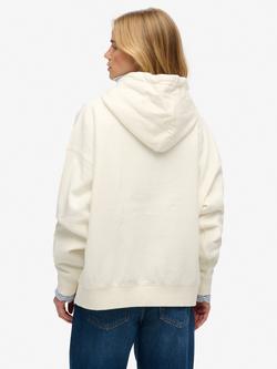 Superdry Luxe Casual Relaxed Hoodie, Cream - view 2, Cream