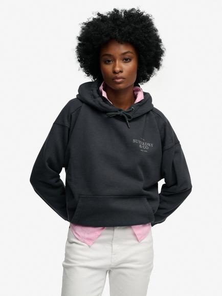 Superdry Luxe Casual Relaxed Hoodie, Eclipse Navy, Eclipse Navy