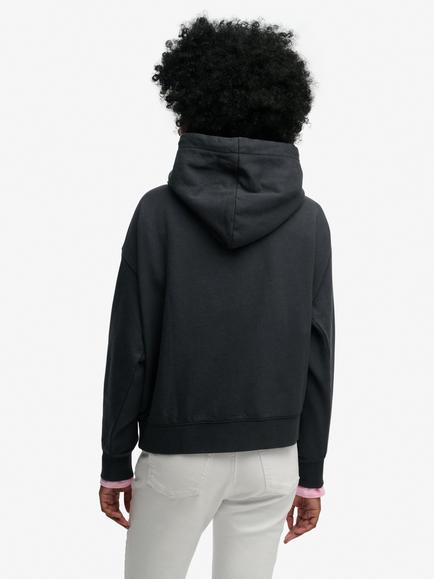Superdry Luxe Casual Relaxed Hoodie, Eclipse Navy - view 2, Eclipse Navy
