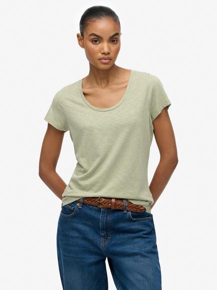 Superdry Studios Scoop Neck T-Shirt, Dusty Sage, Dusty Sage