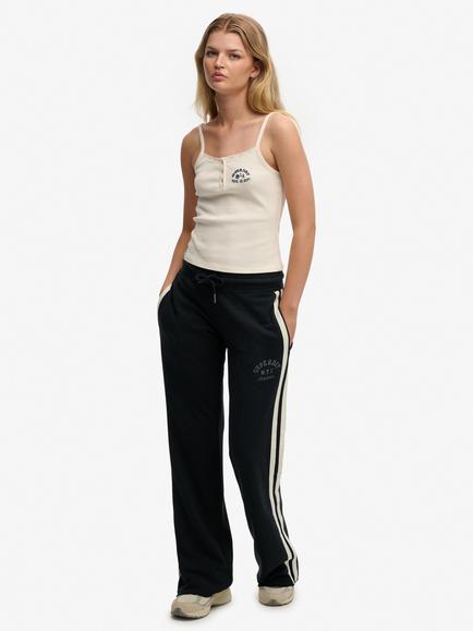 Superdry Athletic Essentials Stripe Flare Joggers, Eclipse Navy