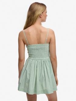 Superdry Corset Cami Mini Dress, Peppermint Stripe - view 2, Peppermint Stripe