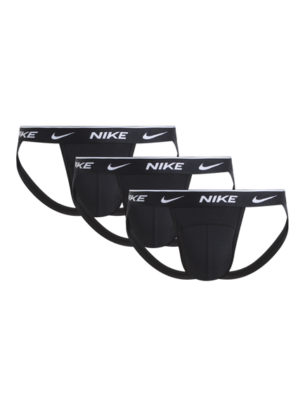 Nike Cotton Stretch Jock Strap, Pack of 3, Black, Black
