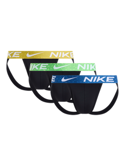 Nike Waistband Jock Strap, Pack of 3, Black/Multi, Black/Multi