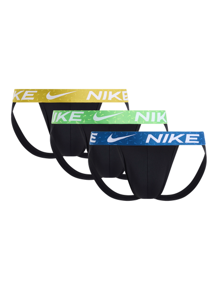 Nike Waistband Jock Strap, Pack of 3, Black/Multi, Black/Multi