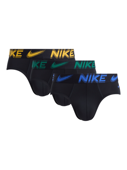 Nike Logo Waistband Hip Briefs, Pack of 3, Black, Black