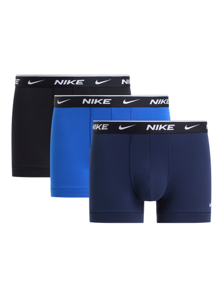Nike Essential Cotton Stretch Trunks, Pack of 3, Blue/Multi