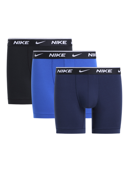 Nike Essential Stretch Cotton Boxers, Pack of 3, Blue/Navy/Black