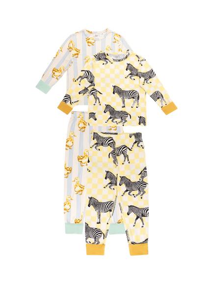 Chelsea Peers Kids' Long Sleeved Limoncello Pyjama Set, Pack of 2, Yellow, Yellow