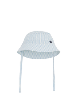 Petit Bateau Baby Striped Tie Sun Hat, Blue, Blue