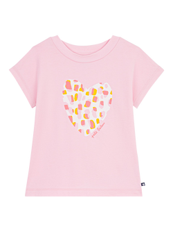 Petit Bateau Kids' Print T-Shirt, Pink, Pink