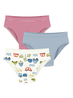 Petit Bateau Kids' Cotton Pants, Pack of 3, White, White