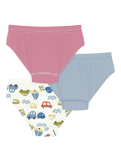 Petit Bateau Kids' Cotton Pants, Pack of 3, White - view 2, White