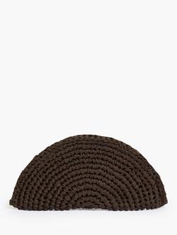 French Connection Ribbon Crochet Clutch Bag, Espresso Brown