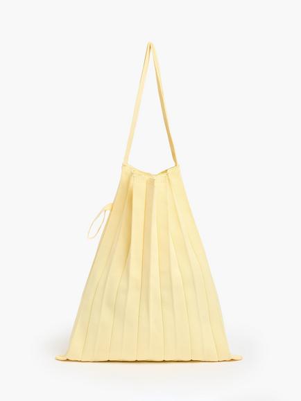 French Connection Pleated Packable Tote Bag, Mellow Yellow