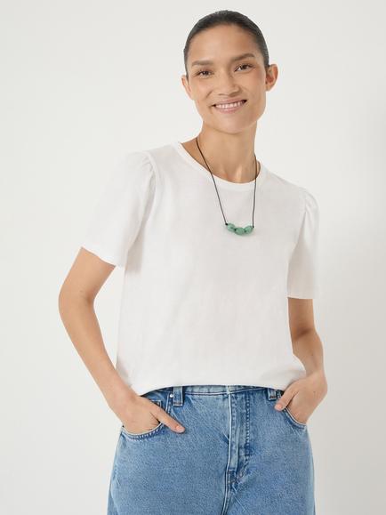 HUSH Emily Puff Sleeve T-Shirt, White