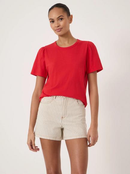 HUSH Emily Puff Sleeve T-Shirt, Bright Red