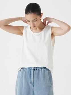 HUSH Carla Relaxed Fit Vest Top, White
