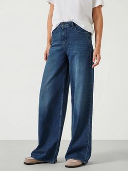 HUSH Nessa Wide Leg Jeans, Dark Blue, Dark Blue