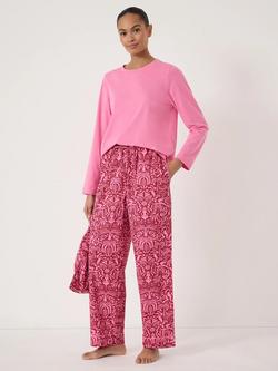 HUSH Ember Jersey Long Sleeve Pyjama Set, Pink Mix, Pink Mix