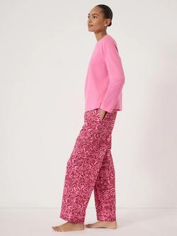 HUSH Ember Jersey Long Sleeve Pyjama Set, Pink Mix - view 2, Pink Mix