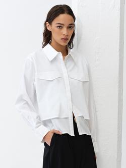 French Connection Cambria Milla Layered Shirt, White, White