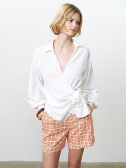 French Connection Ariette Wrap Top, White, White
