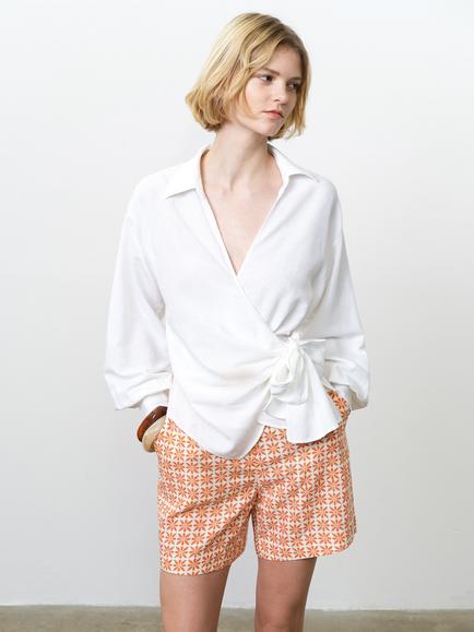 French Connection Ariette Wrap Top, White, White