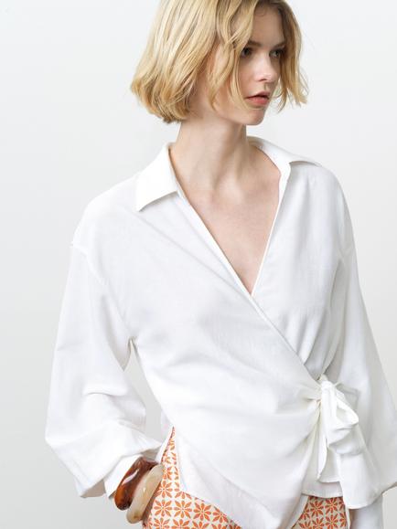 French Connection Ariette Wrap Top, White - view 2, White