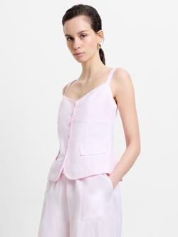 French Connection Cooper Tailored Button Front Camisole, Pink Icing