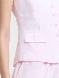 French Connection Cooper Tailored Button Front Camisole - view 2, Pink Icing