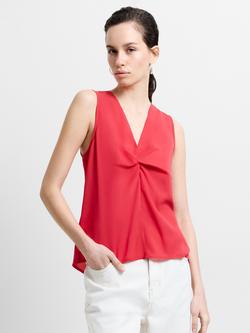 French Connection Mila Twist Front Top, Watermelon Red, Watermelon Red