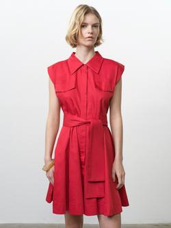 French Connection Alexis Belted Shirt Mini Dress, Red, Red