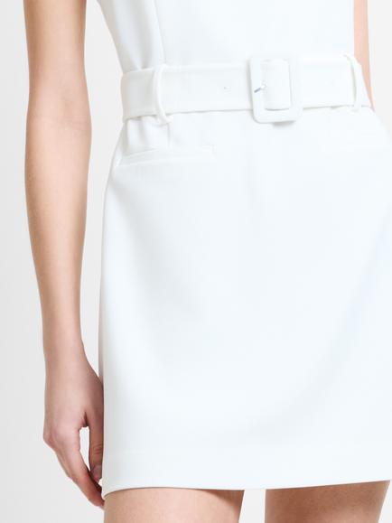 French Connection Azra Twill Belted Mini Dress - view 2, Summer White