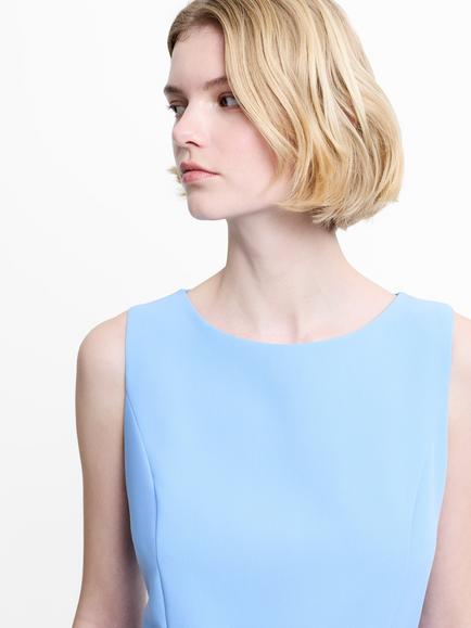 French Connection Azra Twill Belted Mini Dress - view 2, Blue Hydrangea