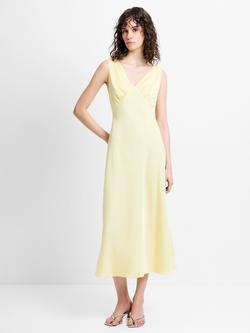French Connection Bernice Satin Twill Slip Dress, Mellow Yellow, Mellow Yellow